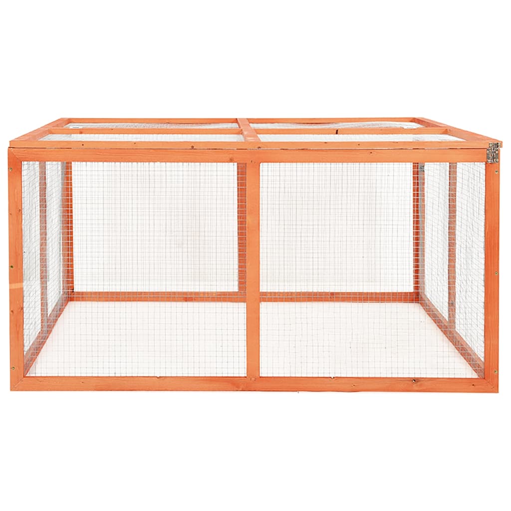 vidaXL Kaninbur 124x120x60 cm massivt granträ