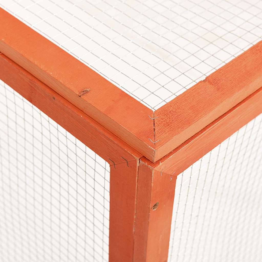vidaXL Kaninbur 124x120x60 cm massivt granträ