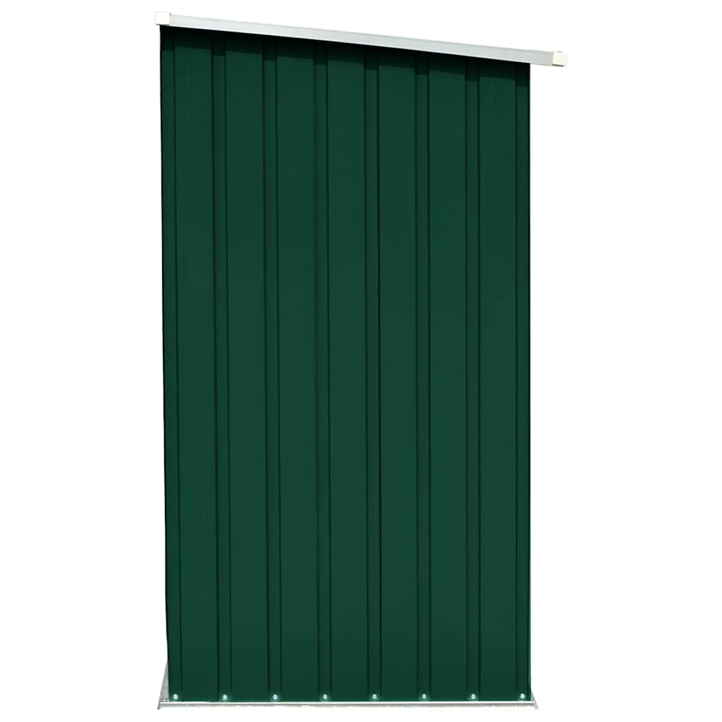 vidaXL Vedskjul galvaniserat stål 163x83x154 cm grön