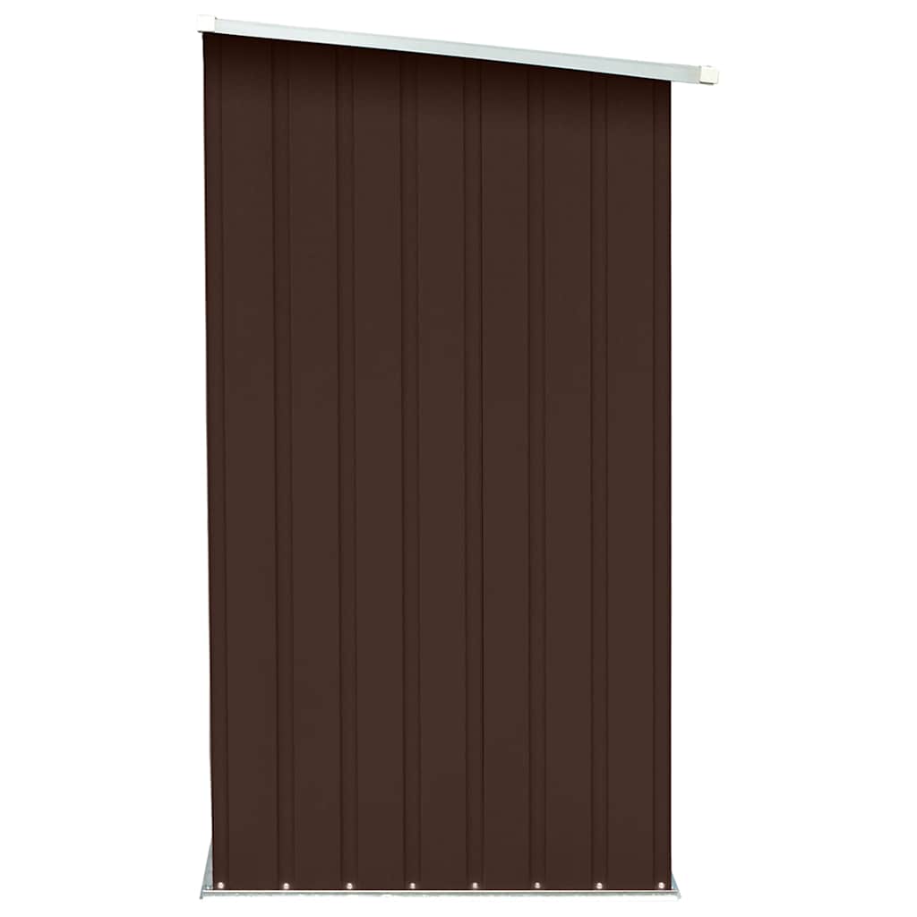 vidaXL Vedskjul galvaniserat stål 163x83x154 cm brun