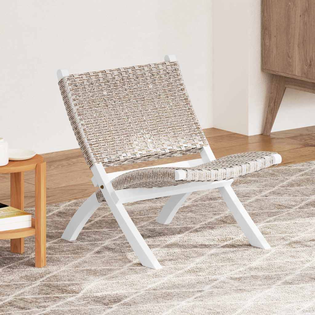vidaXL Vilstol vit naturlig kubu-rotting och massiv mahogny