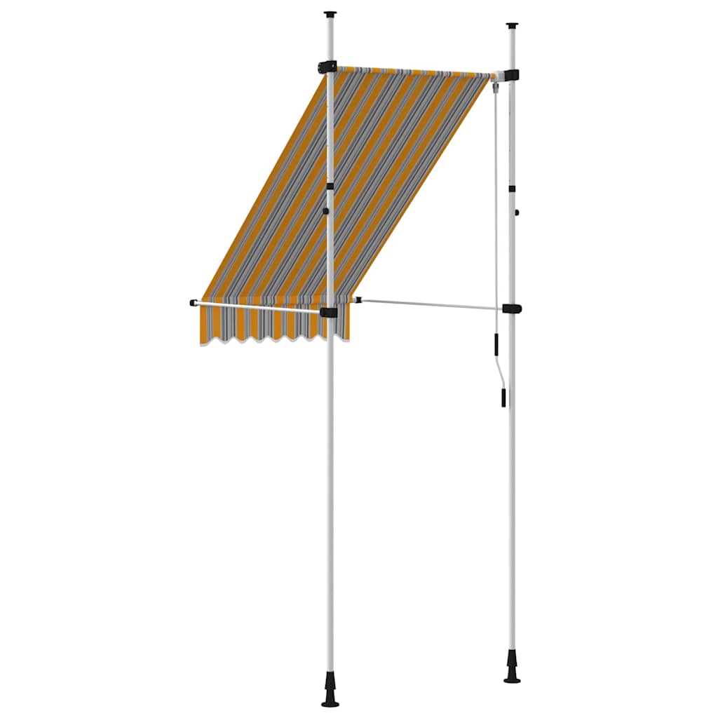 vidaXL Markis manuellt infällbar 100 cm gula och blå ränder