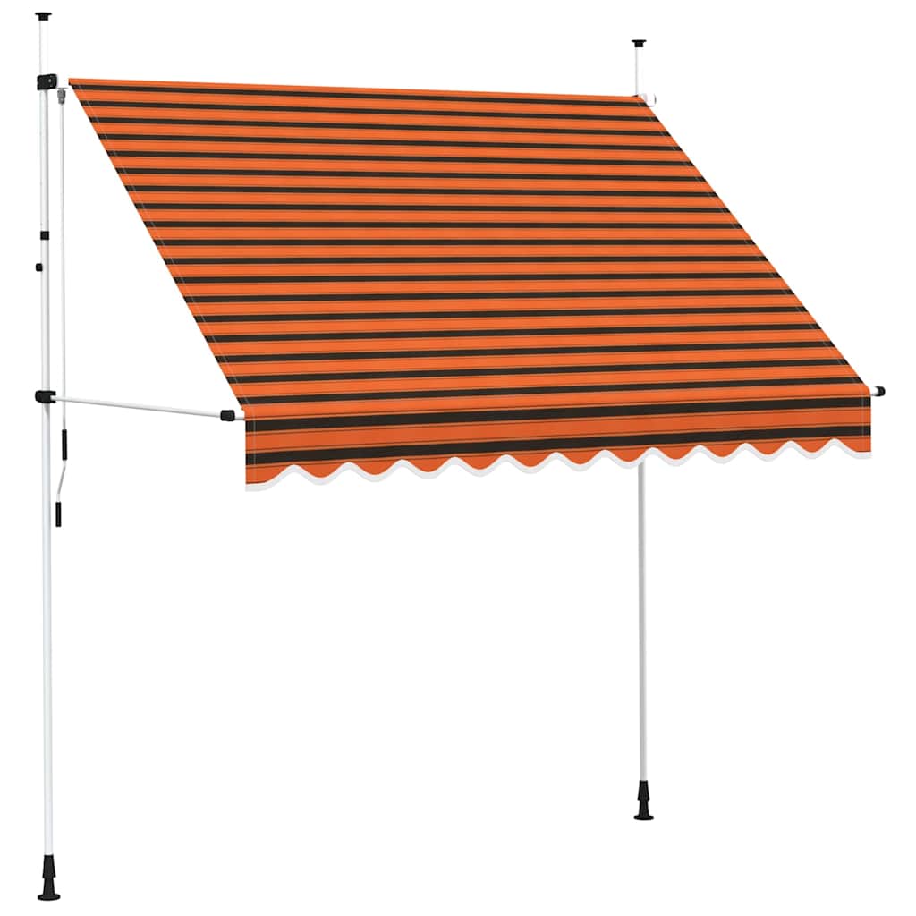vidaXL Markis manuellt infällbar 250 cm orange och brun