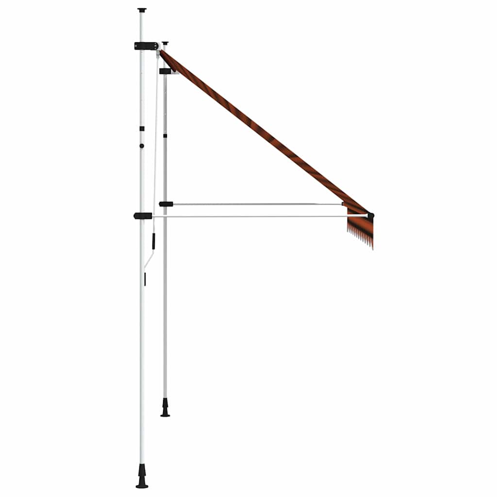 vidaXL Markis manuellt infällbar 250 cm orange och brun