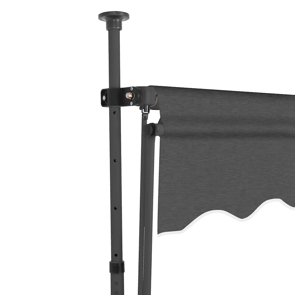 vidaXL Markis manuellt infällbar med LED 100 cm antracit