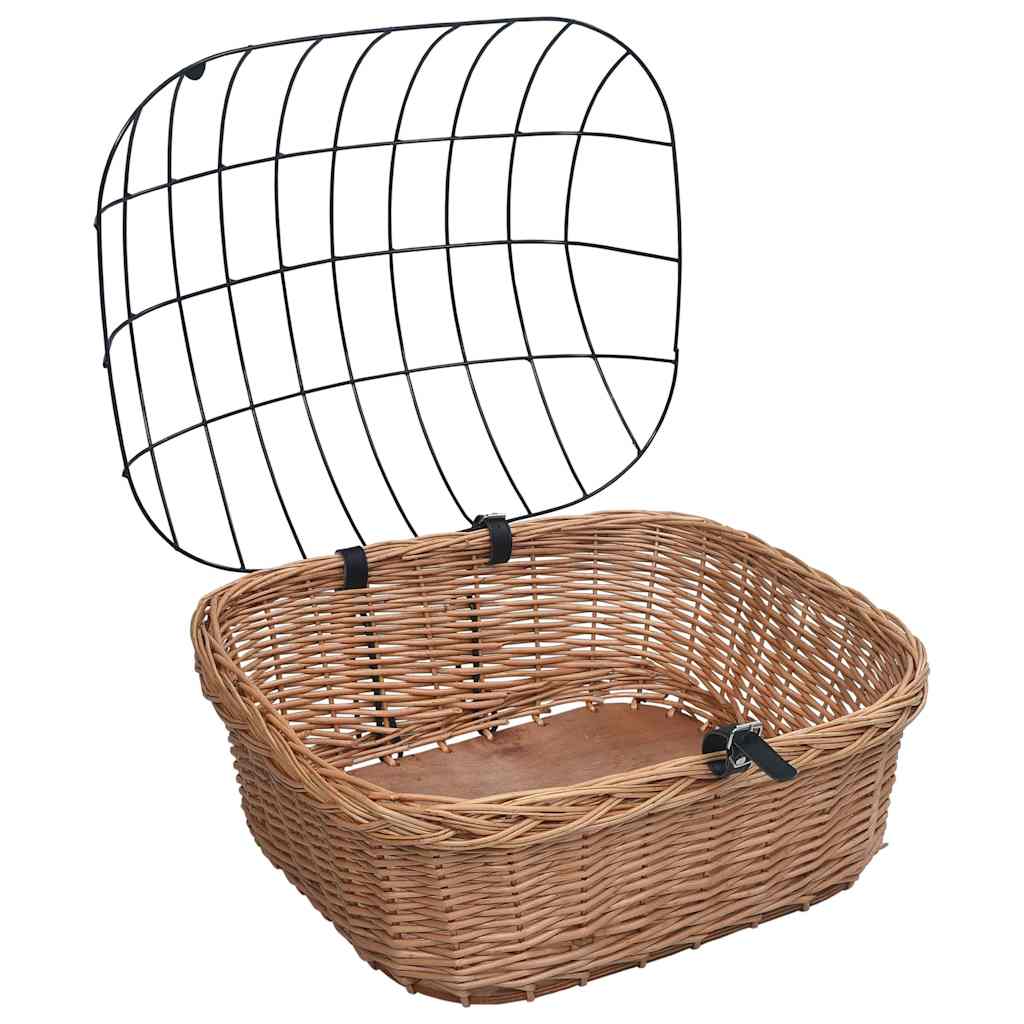vidaXL Cykelkorg för hund med dyna 50x45x35 cm naturlig pil