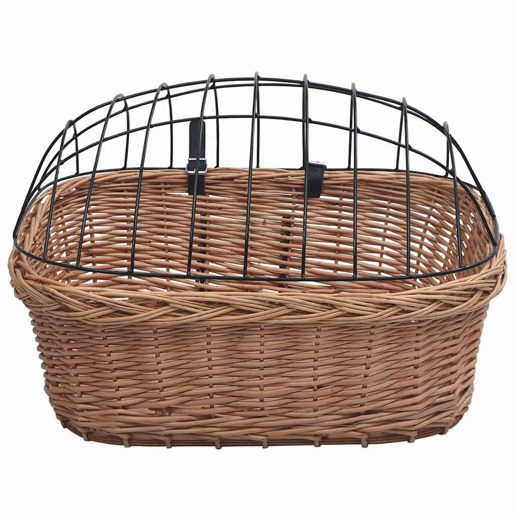 vidaXL Cykelkorg för hund med dyna 50x45x35 cm naturlig pil