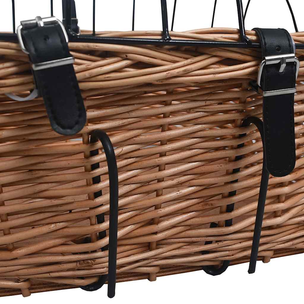 vidaXL Cykelkorg för hund med dyna 50x45x35 cm naturlig pil