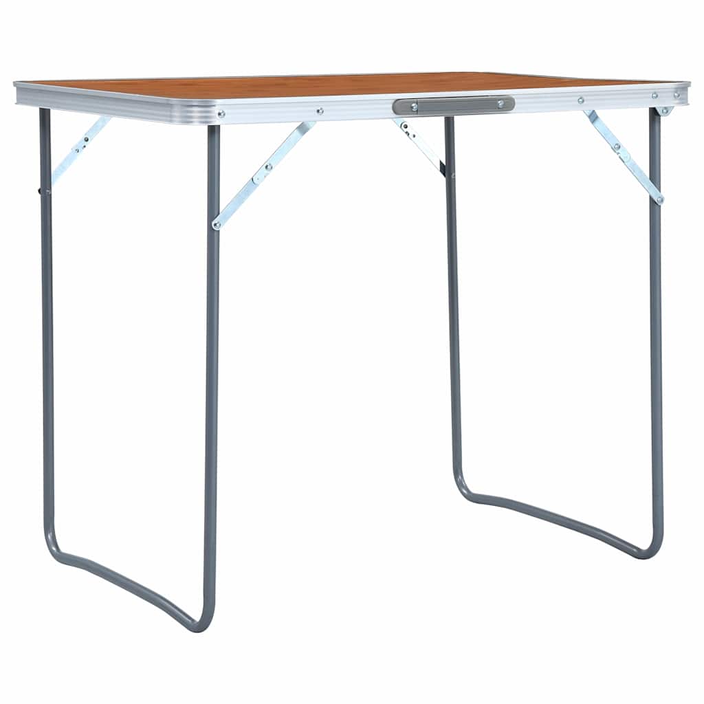 vidaXL Hopfällbart campingbord med metallram 80x60 cm