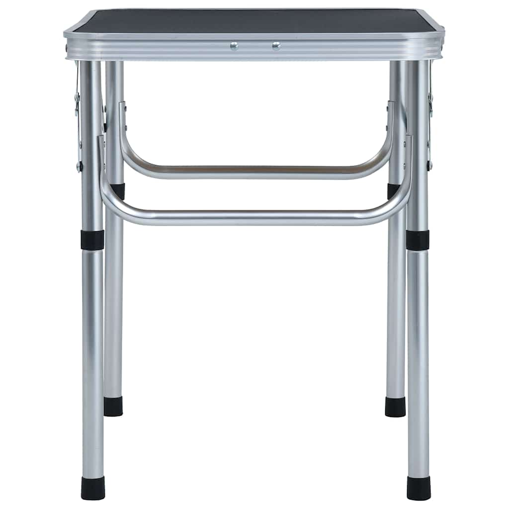 vidaXL Hopfällbart campingbord grå aluminium 60x45 cm