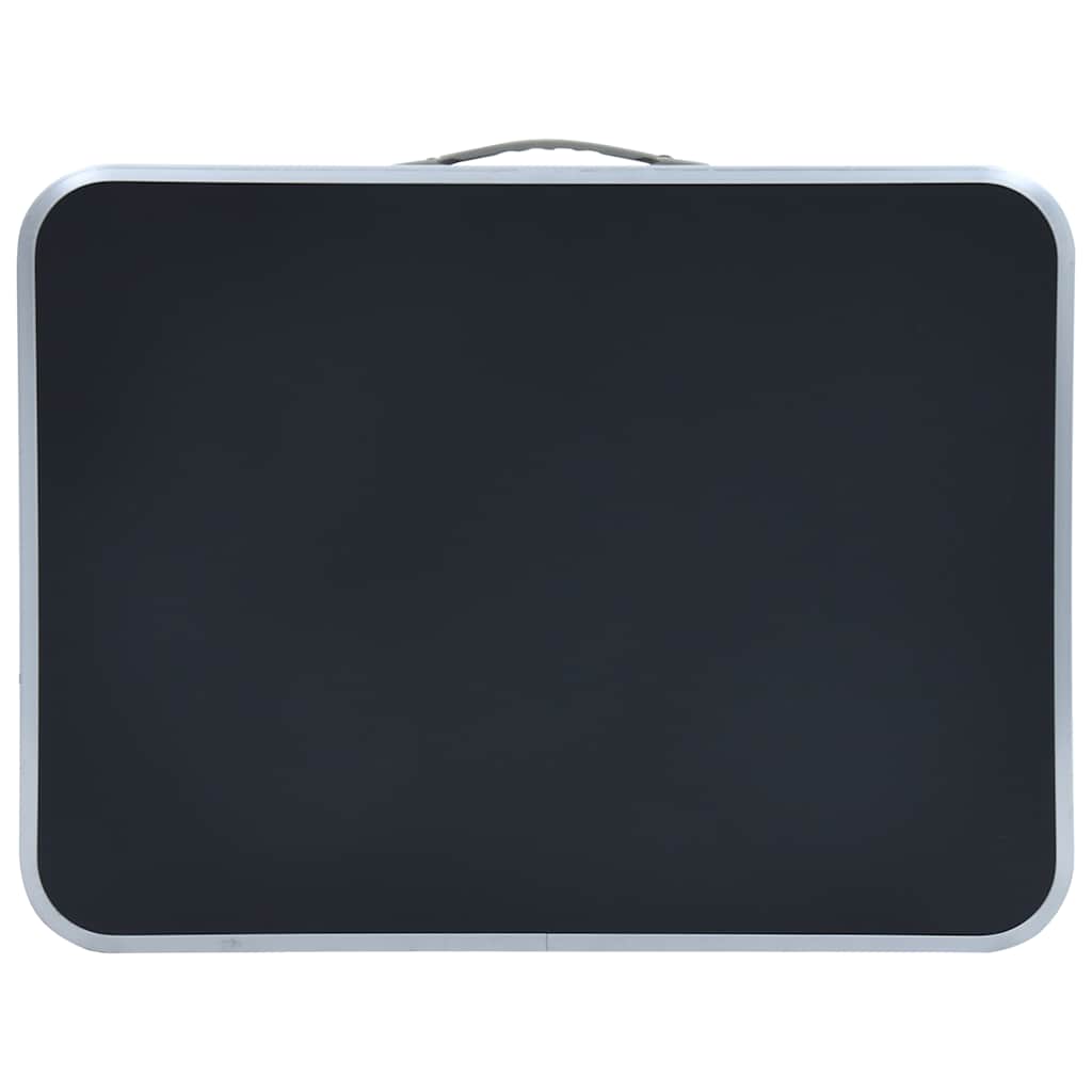 vidaXL Hopfällbart campingbord grå aluminium 60x45 cm