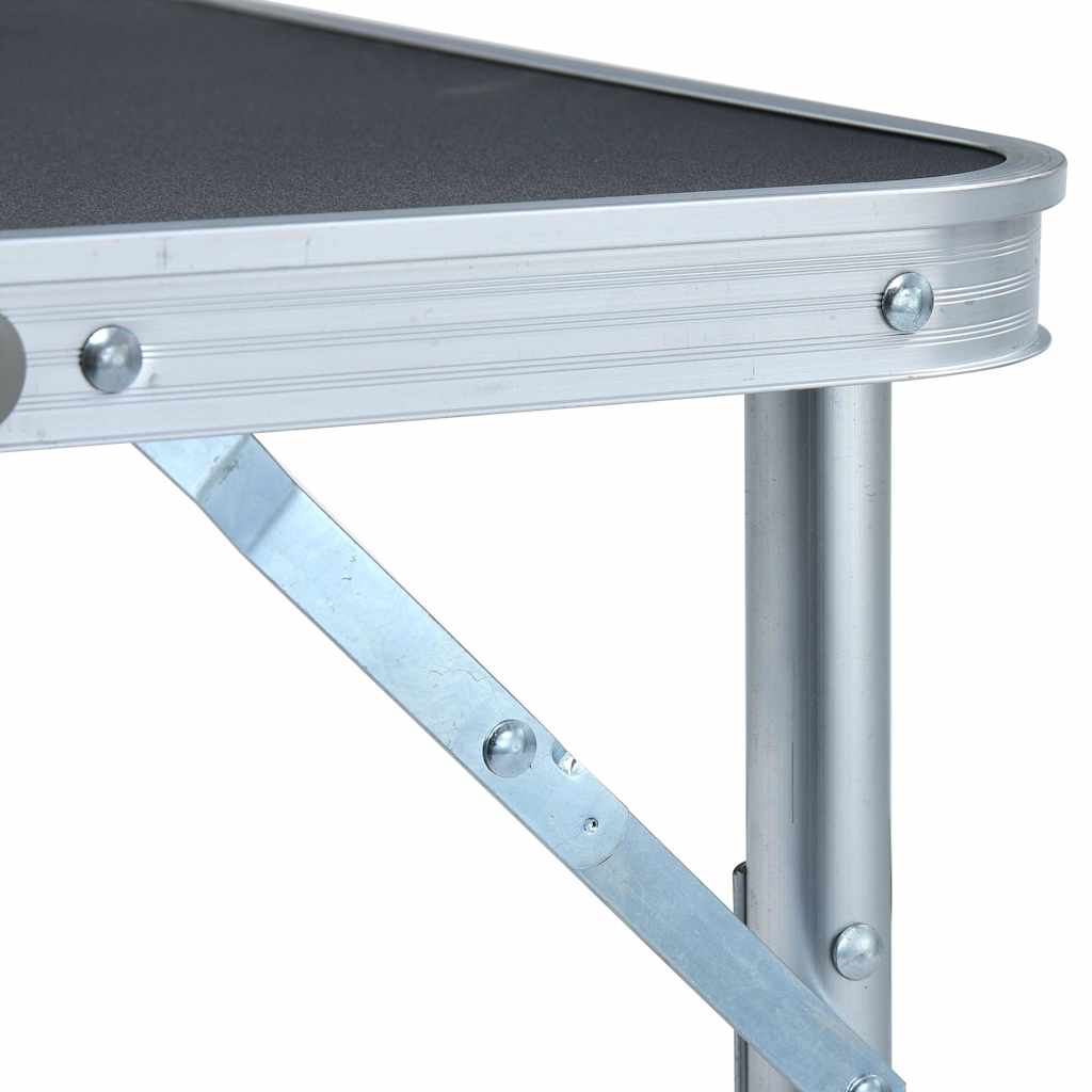 vidaXL Hopfällbart campingbord grå aluminium 60x45 cm