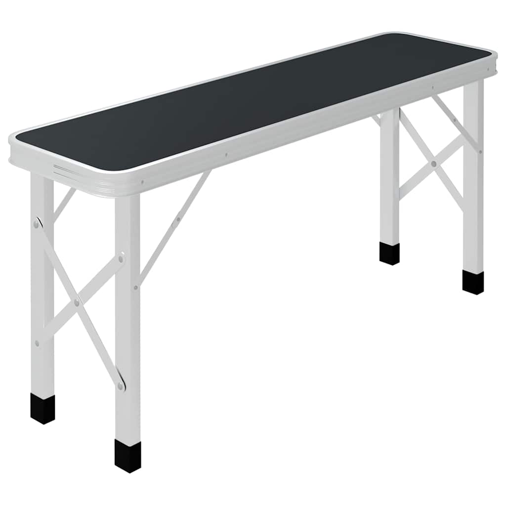 vidaXL Hopfällbart campingbord med 2 bänkar aluminium grå
