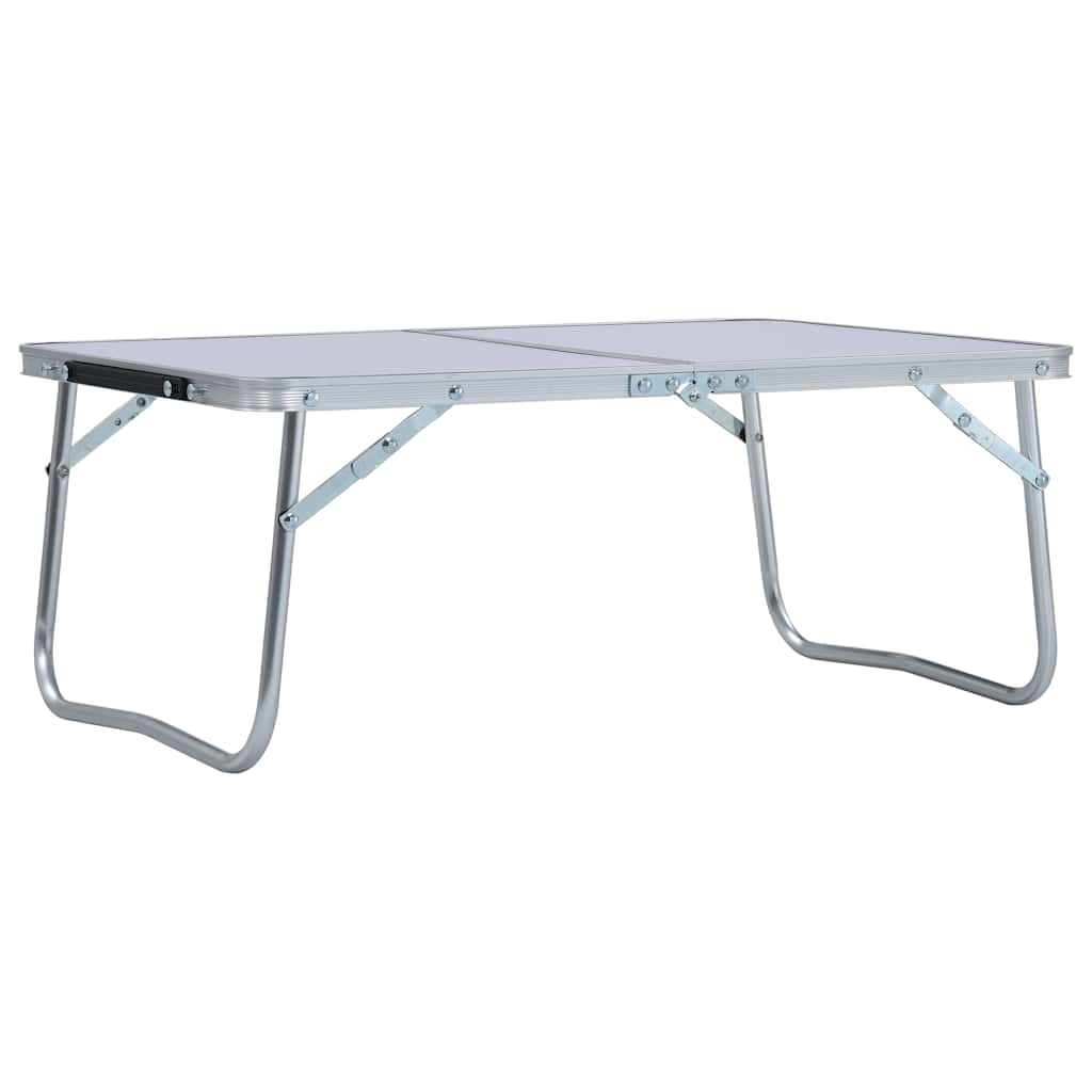 vidaXL Hopfällbart campingbord vit aluminium 60x40 cm