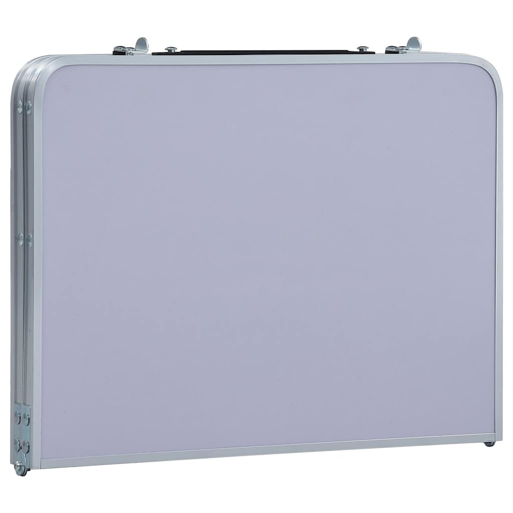 vidaXL Hopfällbart campingbord vit aluminium 60x40 cm