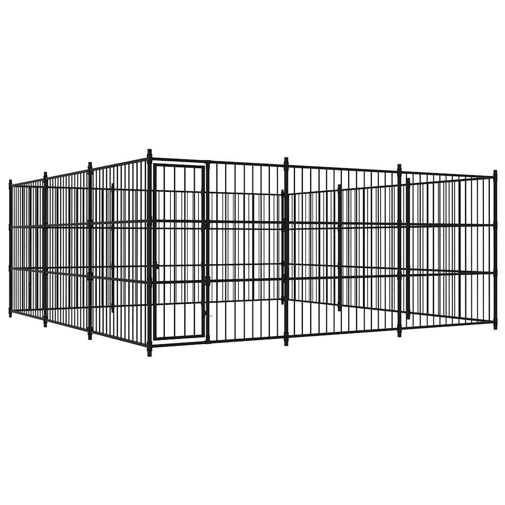 vidaXL Hundgård för utomhusbruk 450x450x185 cm