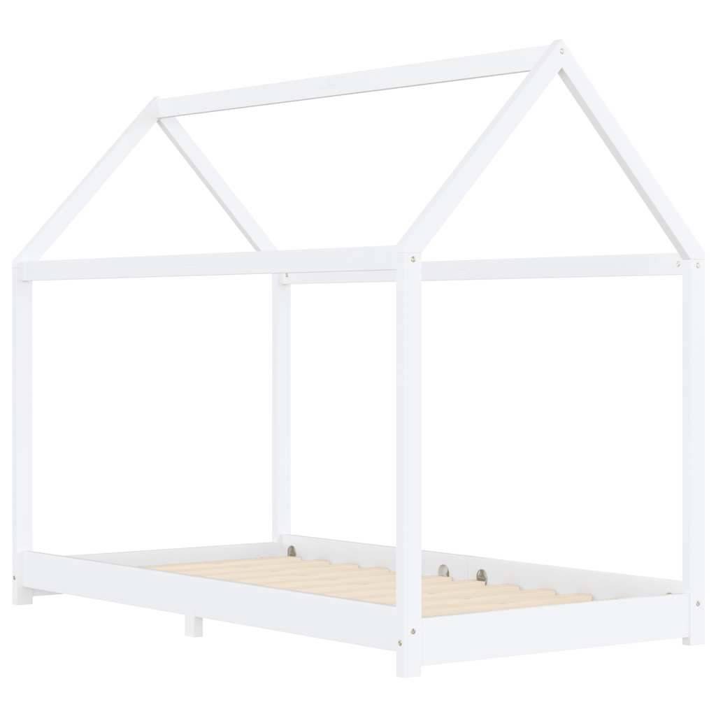 vidaXL Barnsäng vit massiv furu 90x200 cm