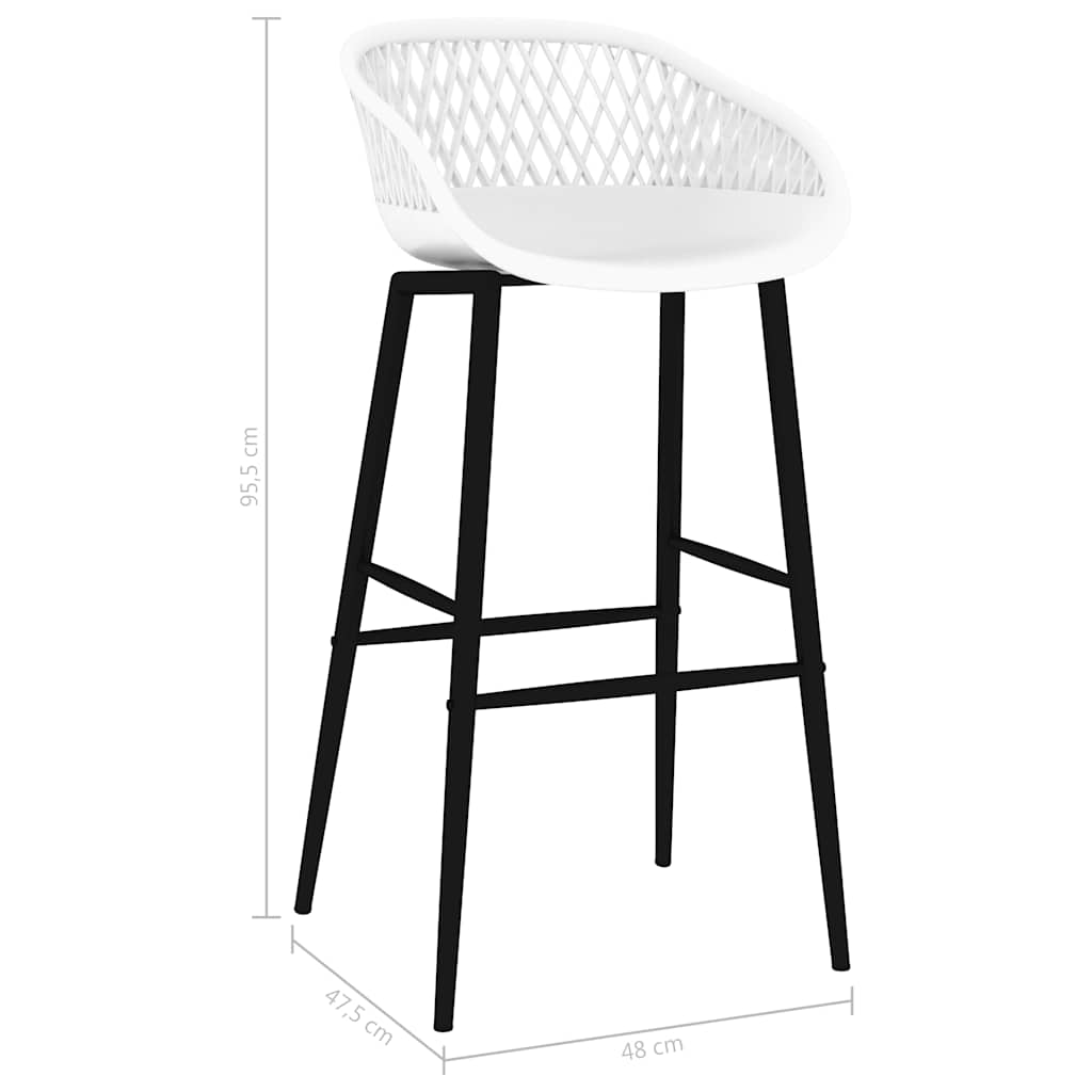 vidaXL Barstolar 2 st vit