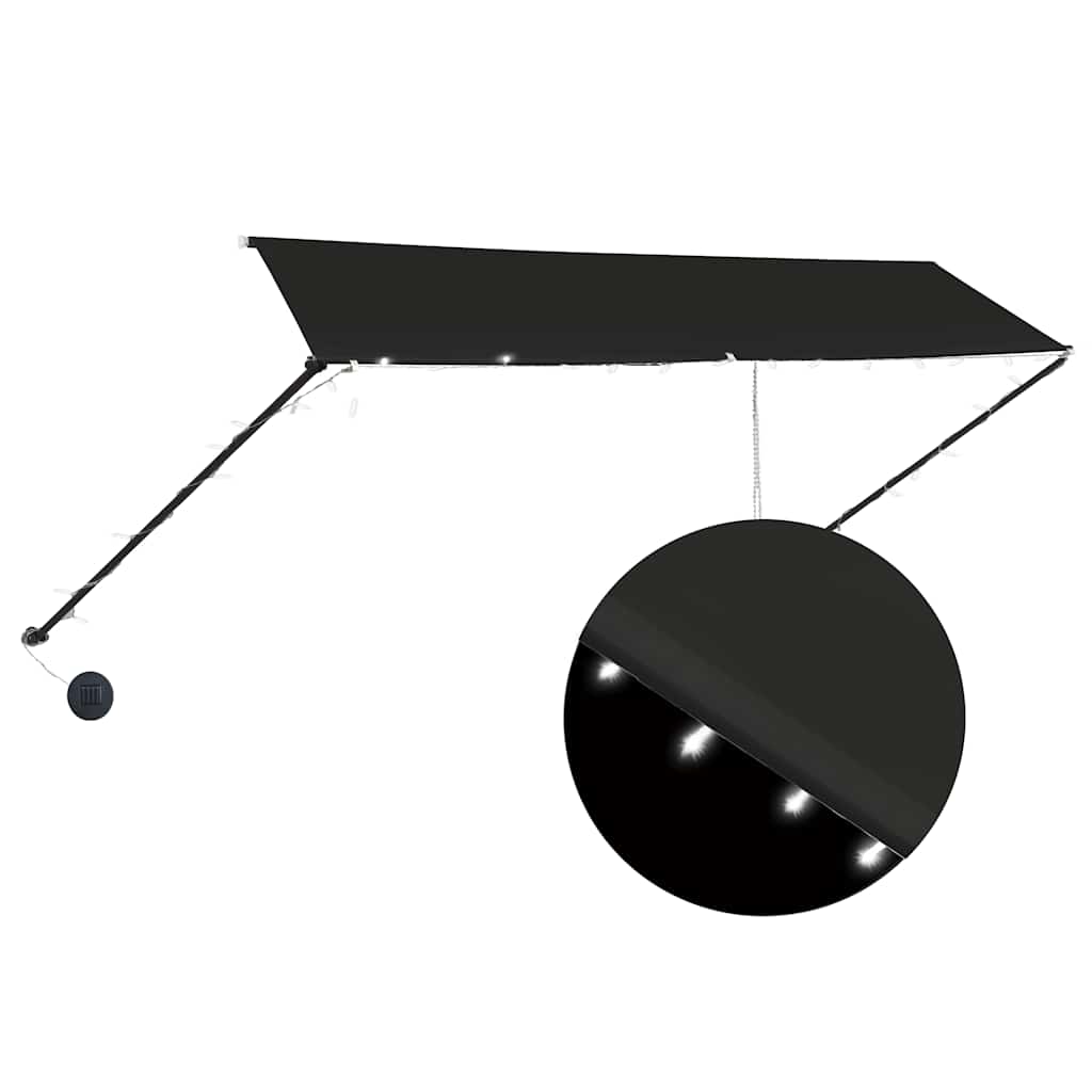 vidaXL Markis med LED 350x150 cm antracit