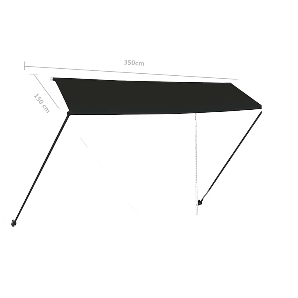 vidaXL Markis med LED 350x150 cm antracit