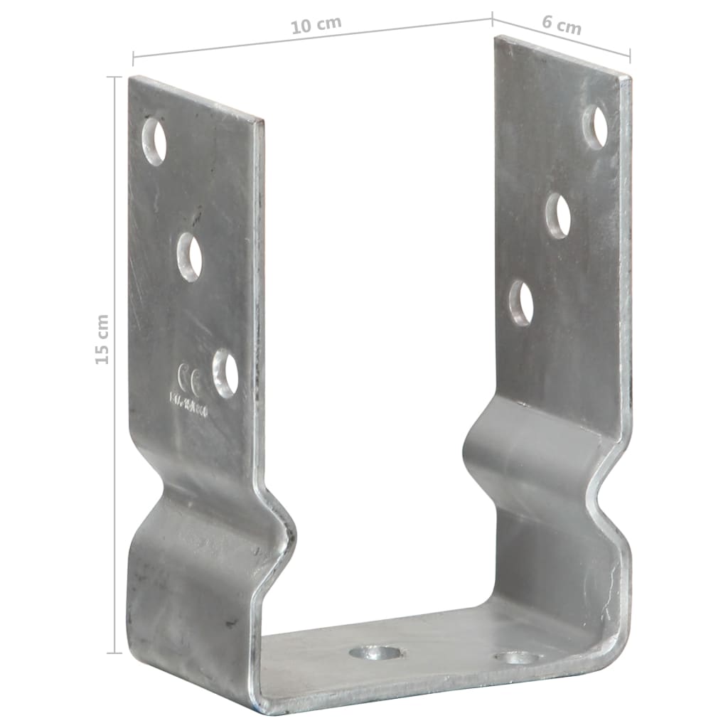 vidaXL Staketankare 12 st silver 10x6x15 cm galvaniserat stål
