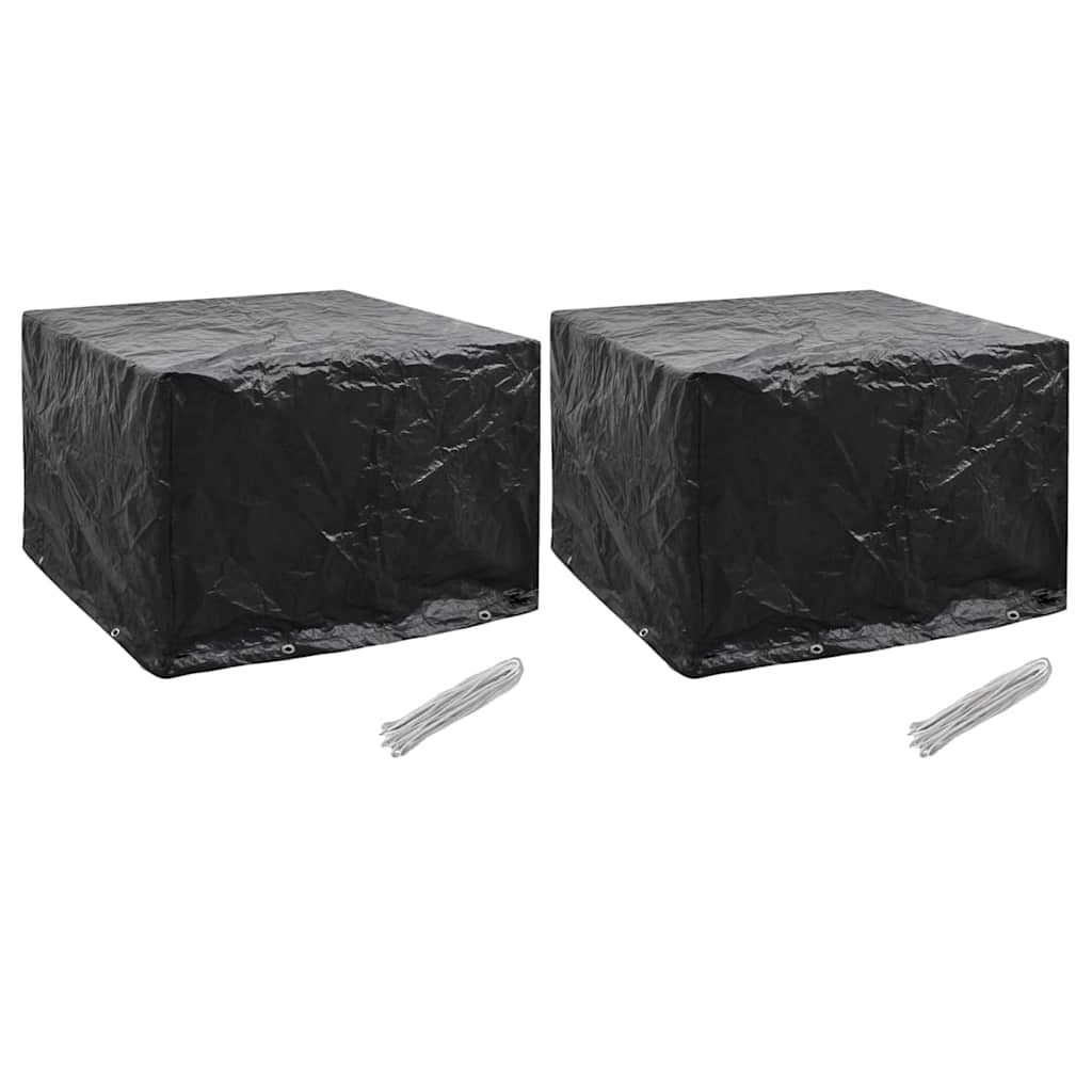 vidaXL Överdrag för trädgårdsmöbler 2 st 8 öljetter 122x112x98 cm