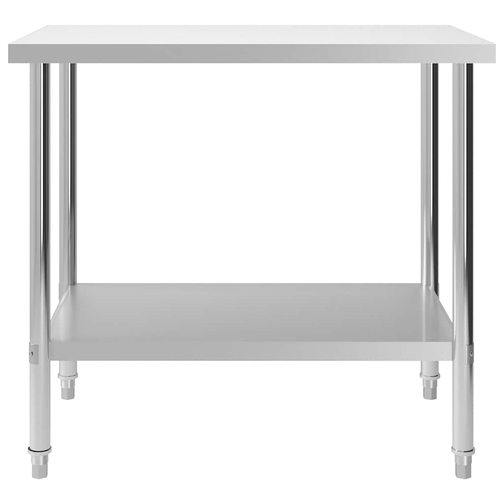 vidaXL Arbetsbord 100x60x85 cm rostfritt stål