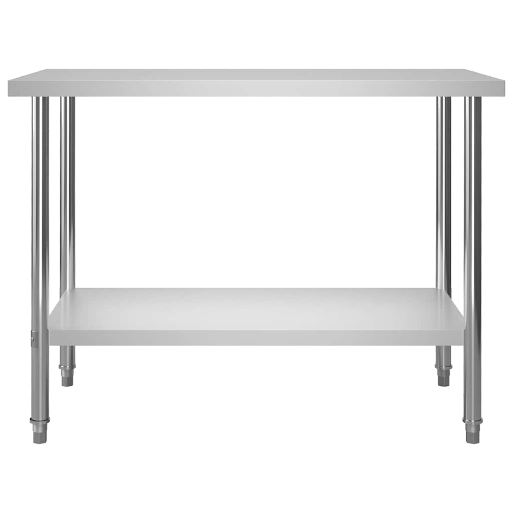 vidaXL Arbetsbord 120x60x85 cm rostfritt stål