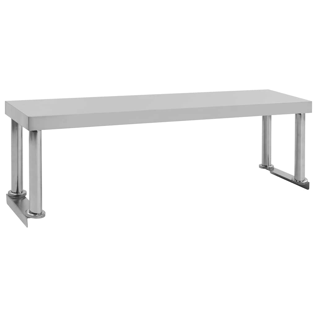 vidaXL Överhylla för arbetsbord 120x30x35 cm rostfritt stål