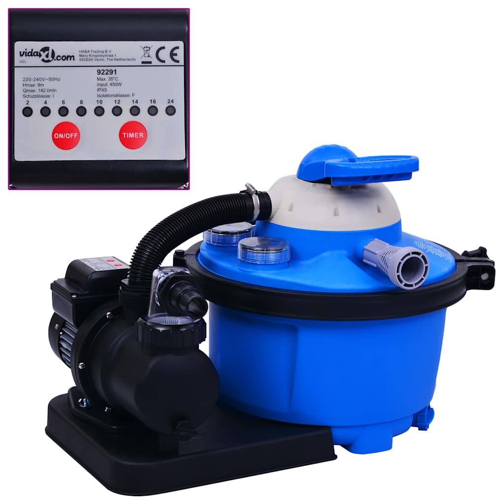 vidaXL Sandfilterpump 450 W 25 L