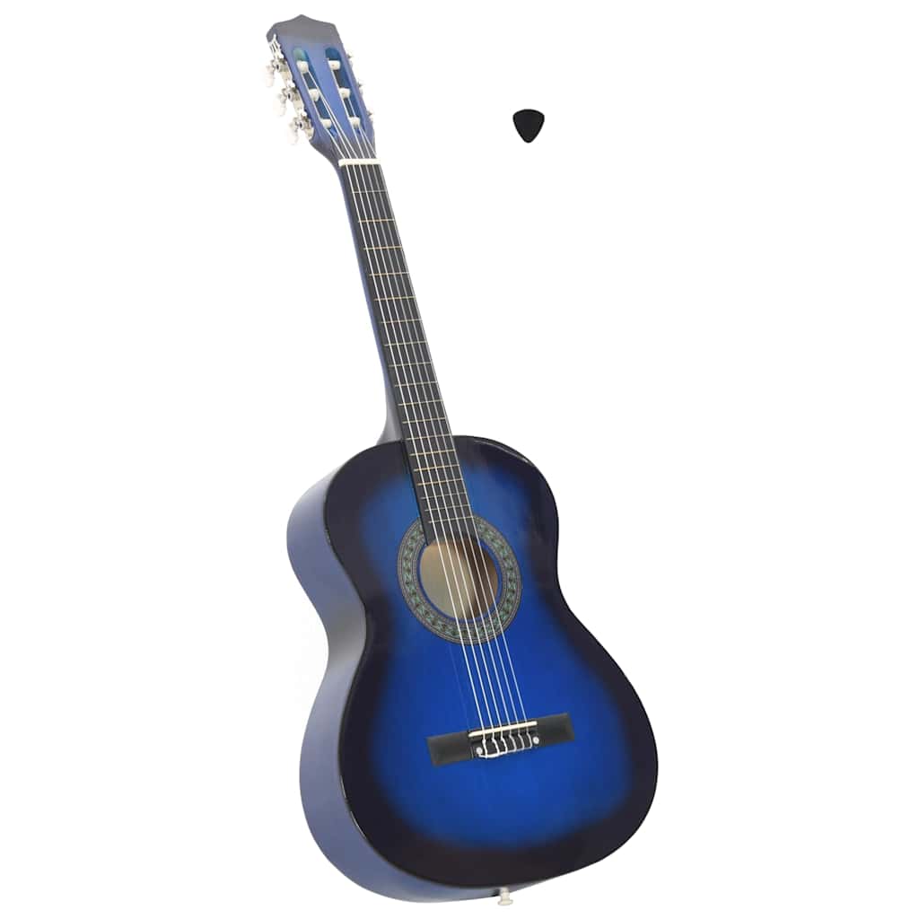 vidaXL Gitarr för nybörjare och barn klassisk blå 3/4 36
