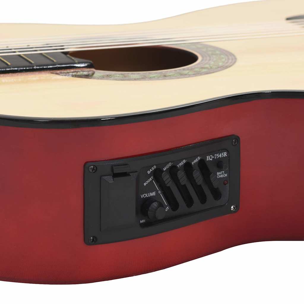 vidaXL Gitarr 12 delar med EQ-pedal 6 och strängar western
