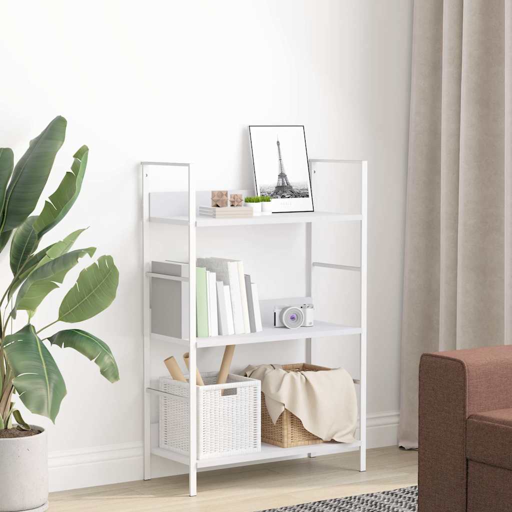 vidaXL Bokhylla 3 hyllor vit 60x27,6x90,5 cm konstruerat trä
