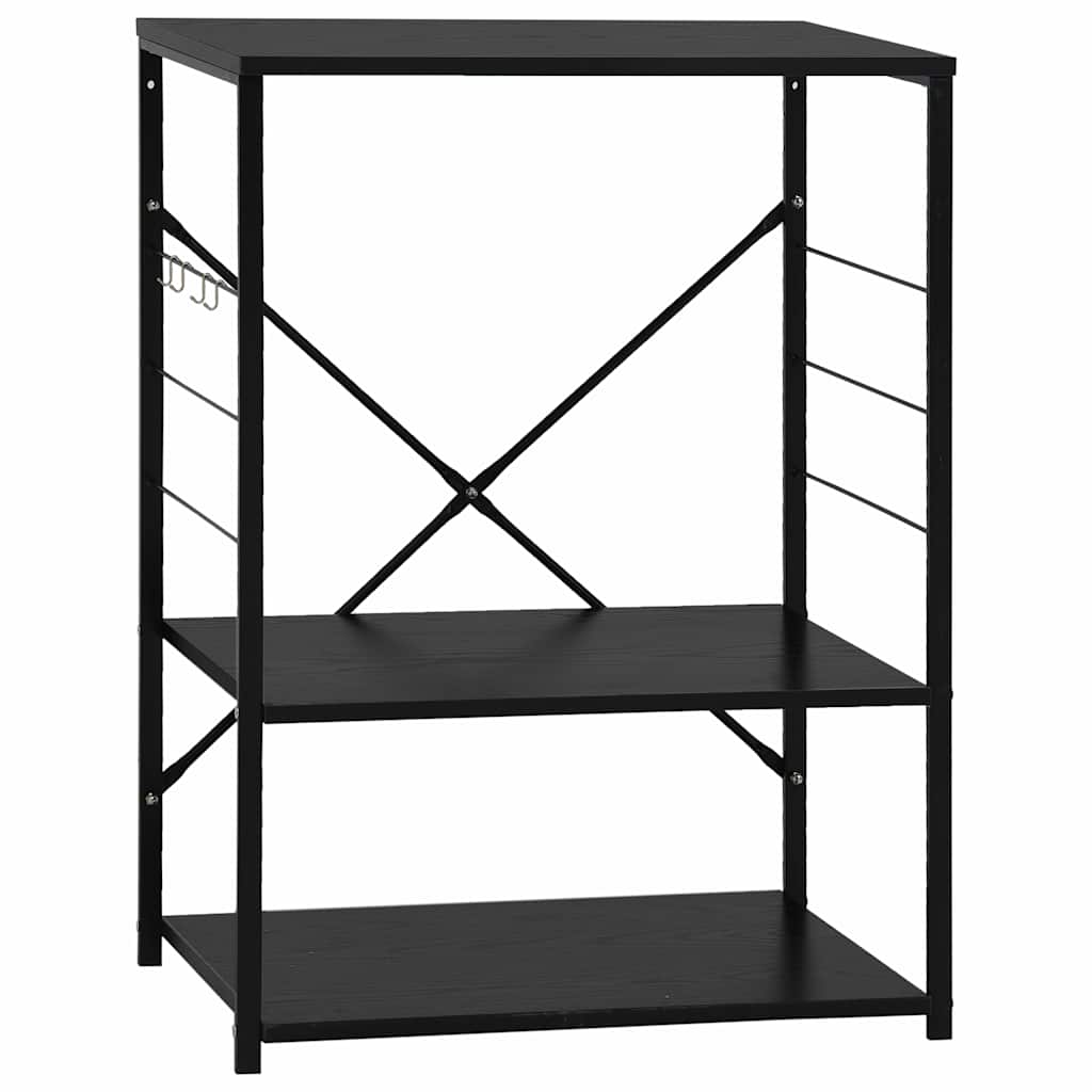 vidaXL Hylla för mikrovågsugn svart 60x39,6x79,5 cm konstruerat trä