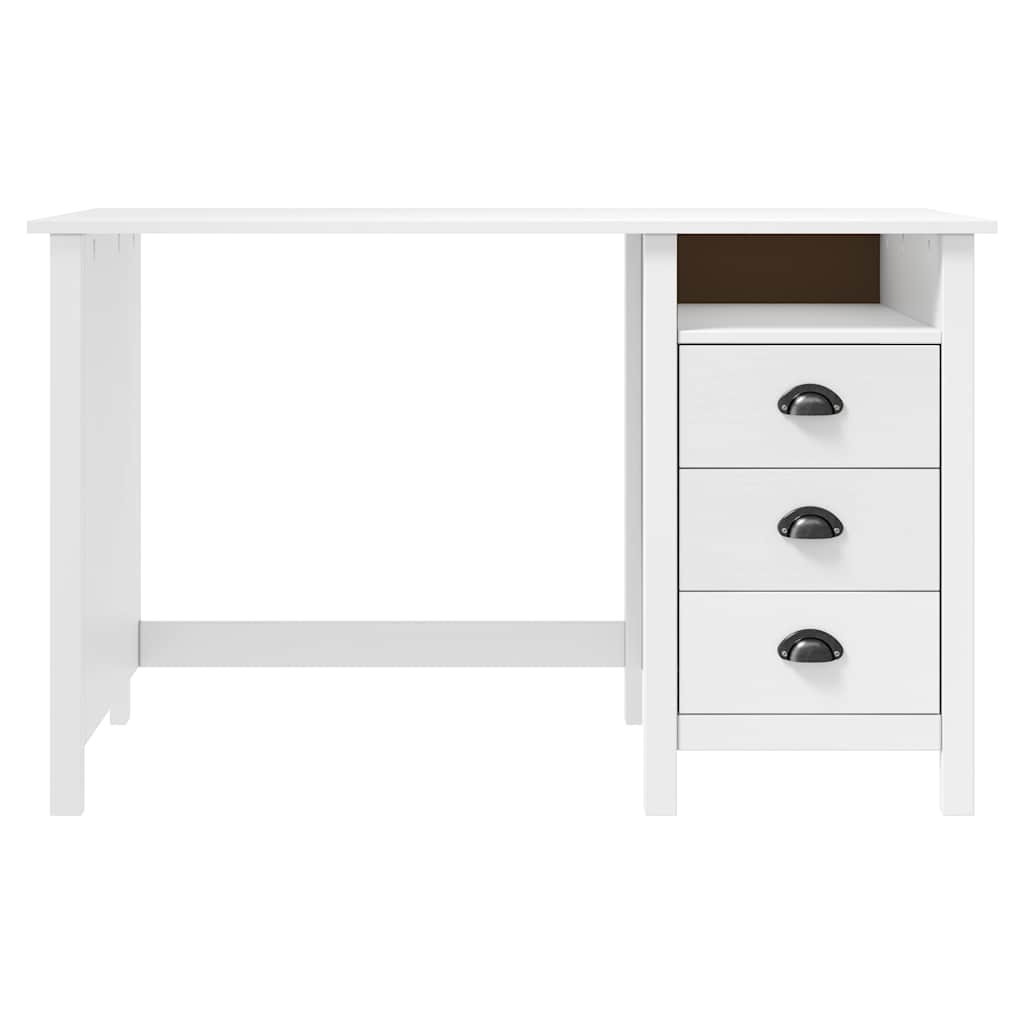 vidaXL Skrivbord Hill med 3 lådor 120x50x74 cm massiv furu