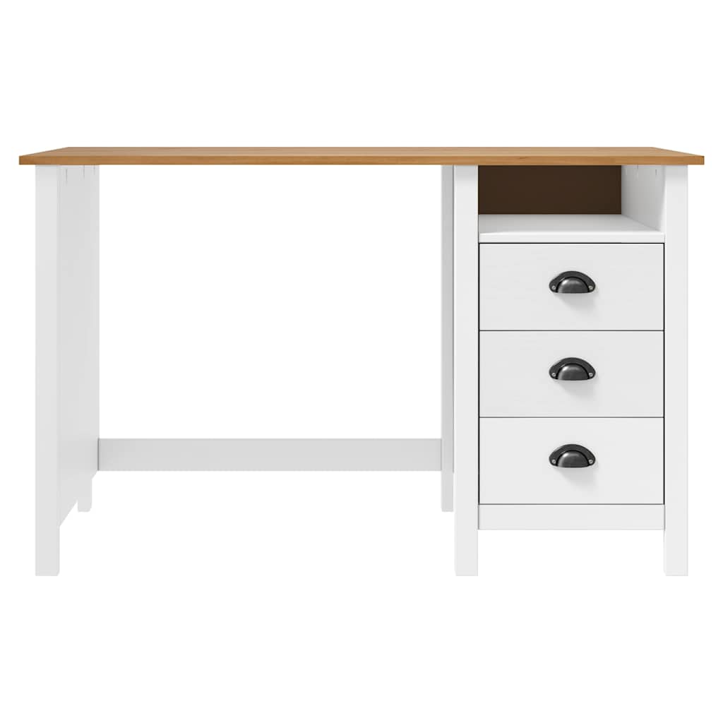 vidaXL Skrivbord Hill med 3 lådor 120x50x74 cm massiv furu