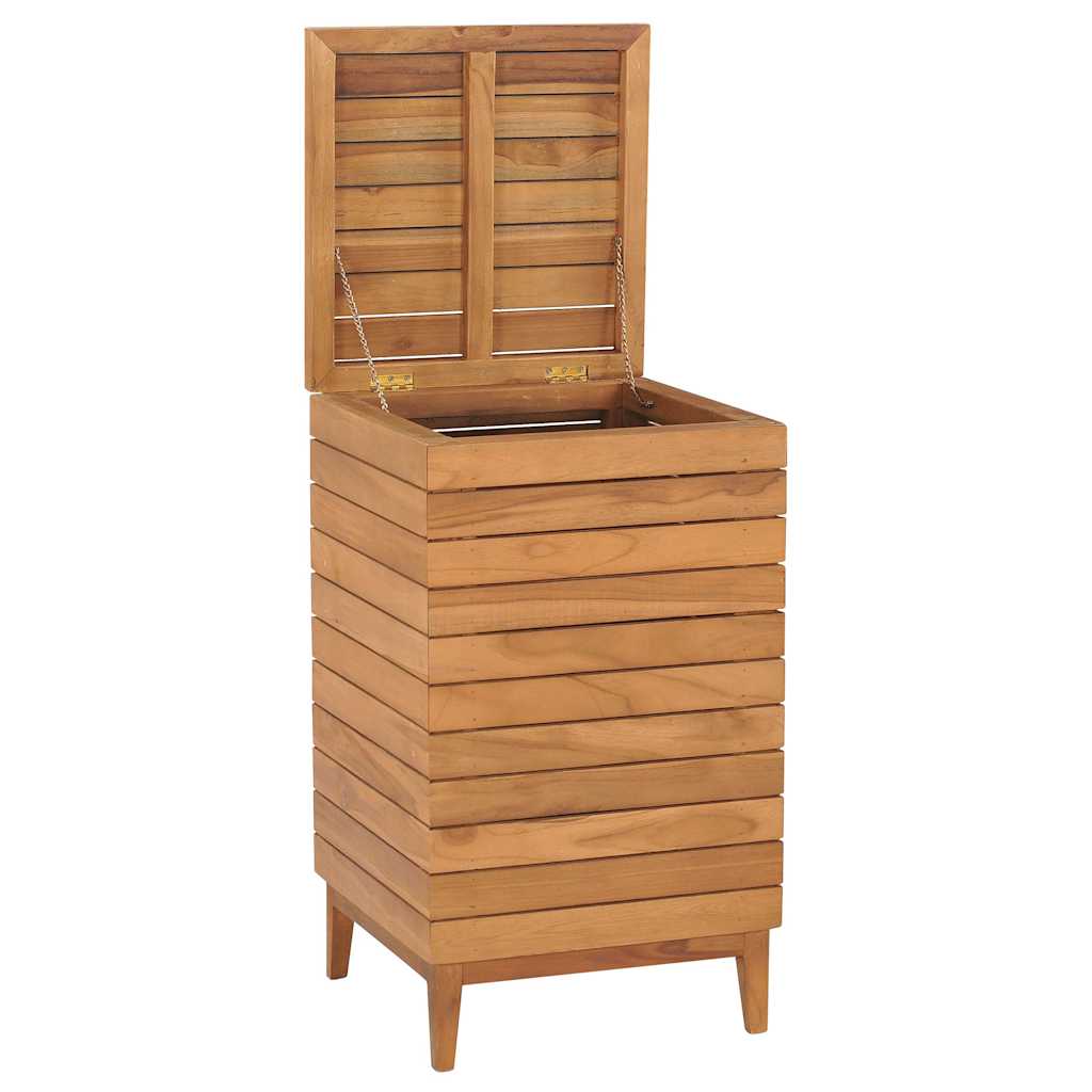 vidaXL Tvättkorg 40x40x70 cm massiv teak