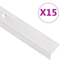 vidaXL Trappnäsor i L-form 15 st aluminium 90 cm silver