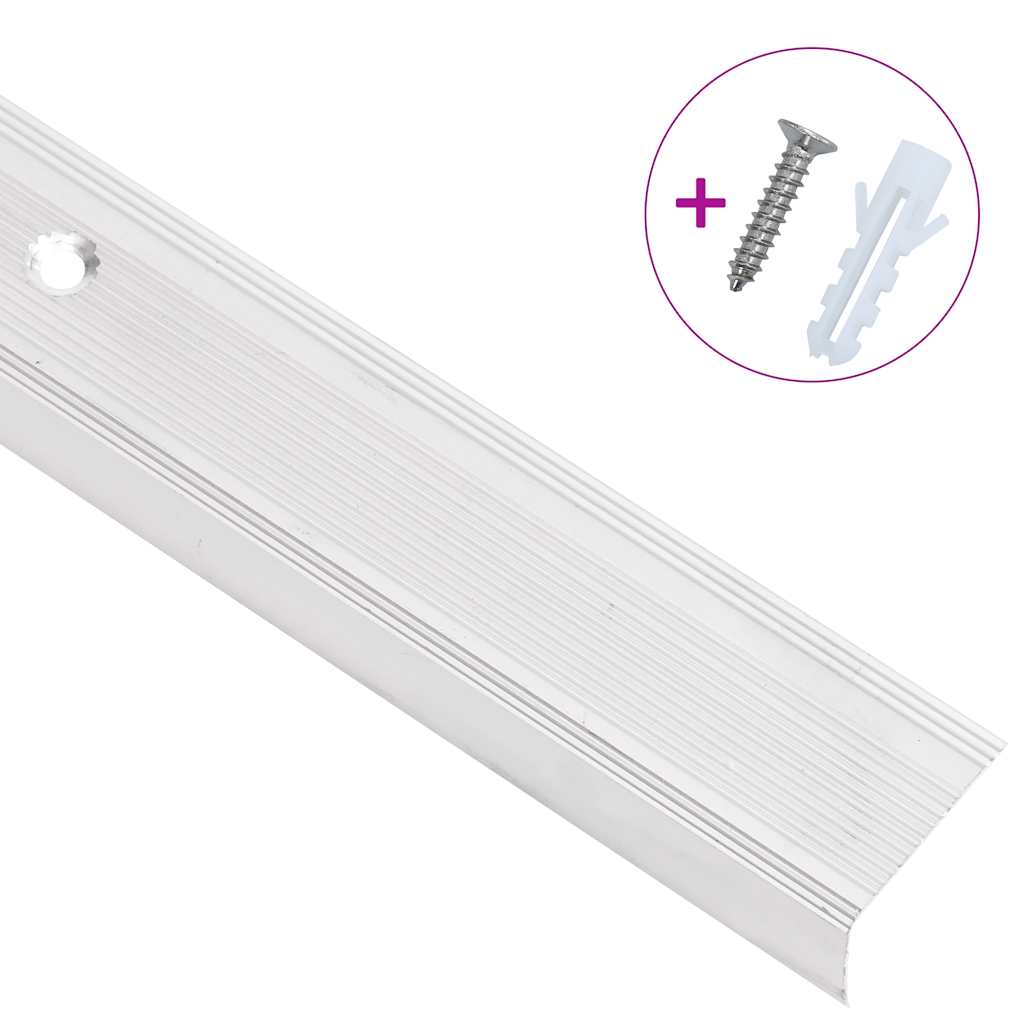 vidaXL Trappnäsor i L-form 15 st aluminium 90 cm silver