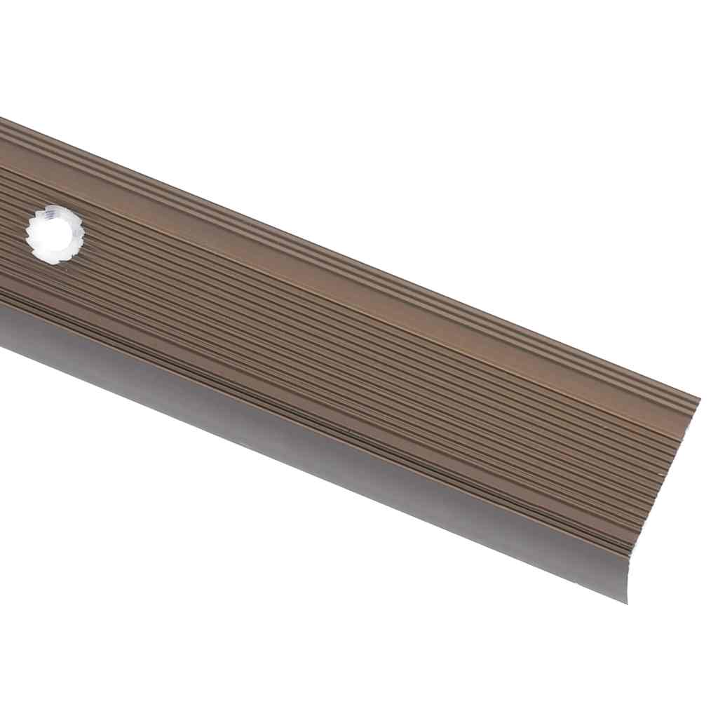 vidaXL Trappnosings i L-form 15 st aluminium 100 cm brun