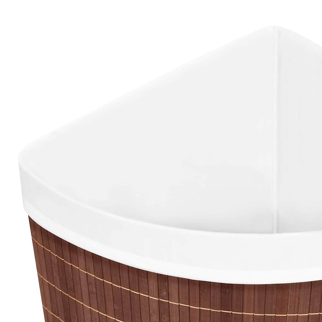 vidaXL Tvättkorg för hörn bambu brun 60 L