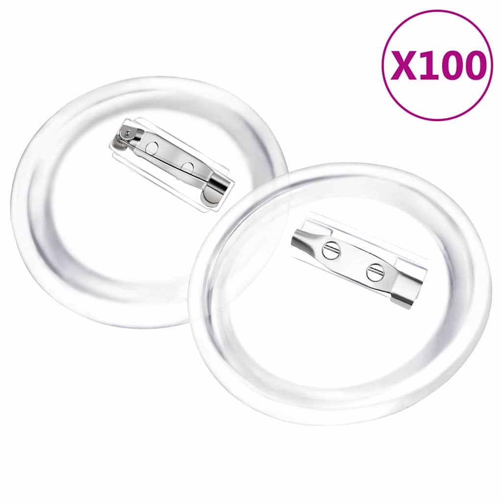 vidaXL Knappar med nålar 100 uppsättningar akryl 44 mm