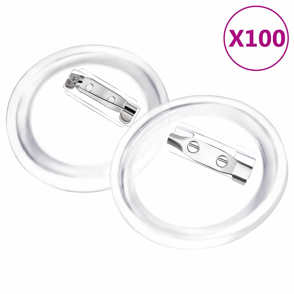 vidaXL Knappar med nålar 100 uppsättningar akryl 37 mm