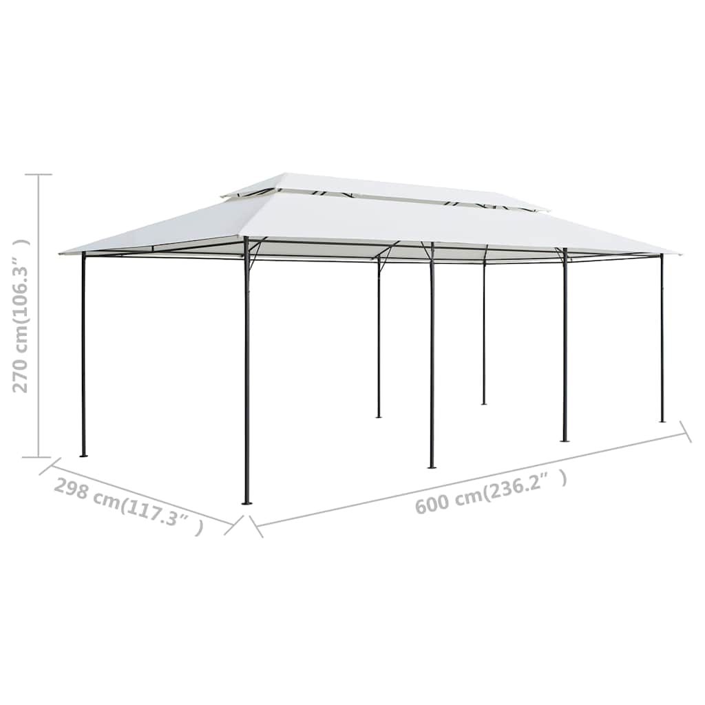 vidaXL Paviljong 600x298x270 cm vit 180g/m²