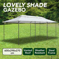 vidaXL Paviljong 600x298x270 cm vit 180g/m²