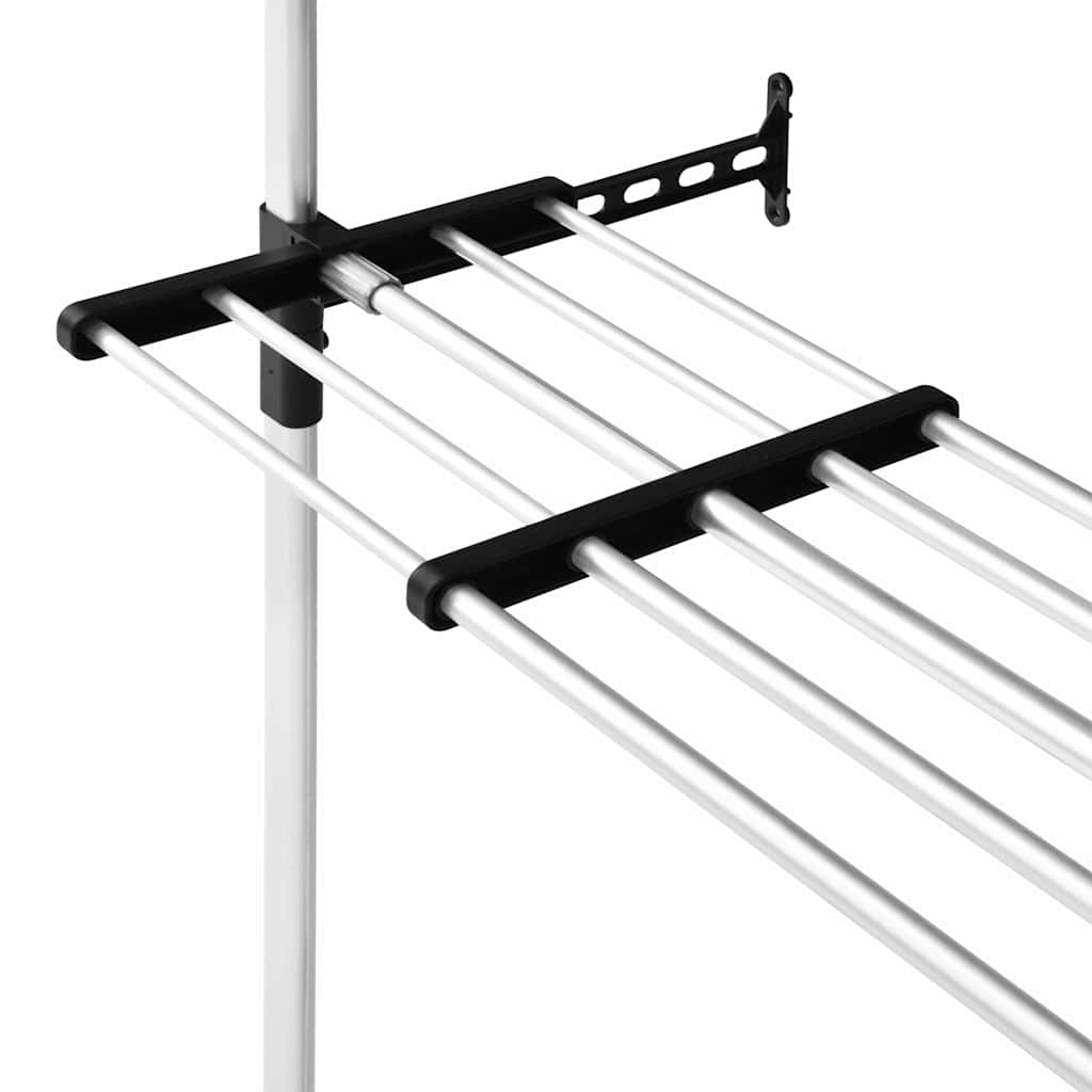 vidaXL Teleskopiskt garderobssystem med stänger och hylla aluminium