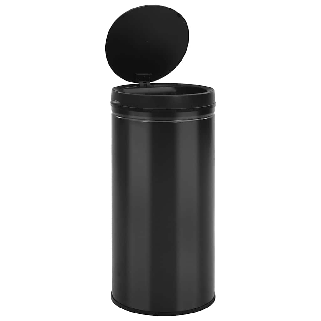 vidaXL Soptunna med automatisk sensor 70 L kolstål svart