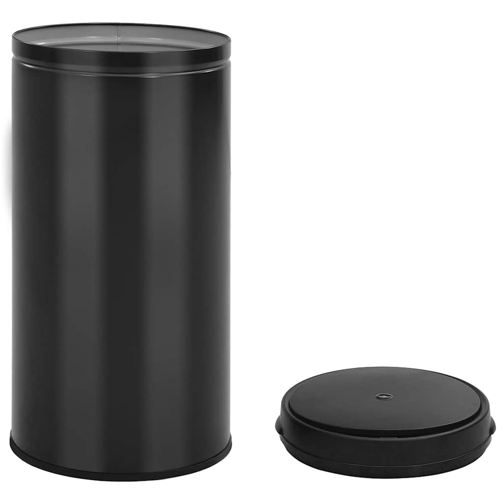 vidaXL Soptunna med automatisk sensor 70 L kolstål svart