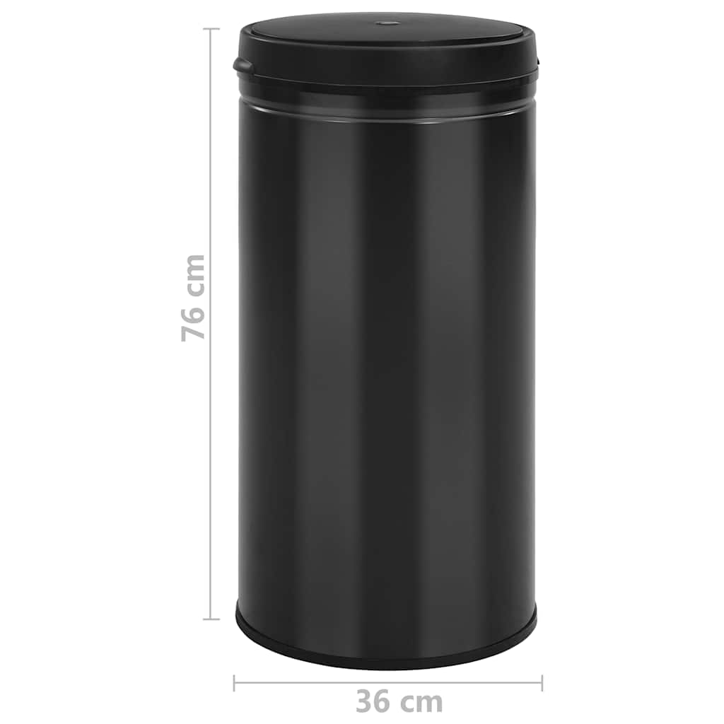 vidaXL Soptunna med automatisk sensor 70 L kolstål svart