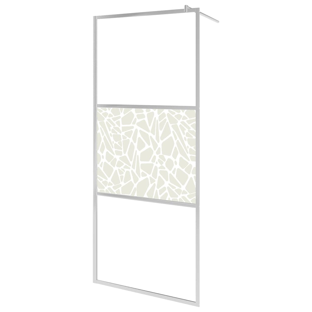 vidaXL Duschvägg med ESG-glas stendesign 140x195 cm